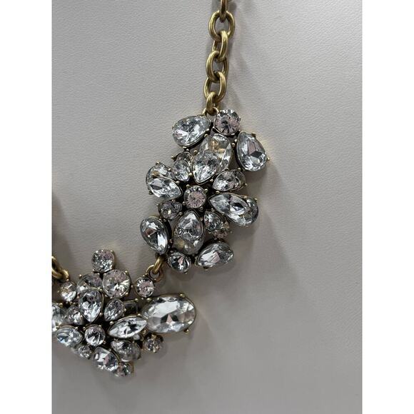 J. CREW Signed Crystal Rhinestone Gold Brass Tone Cluster Statement
Necklace New - Picture 3 of 12